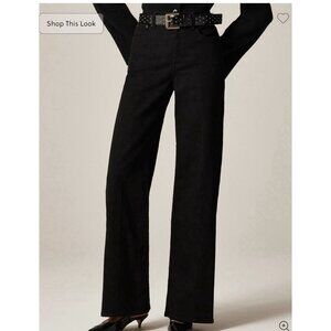 J. Crew Womens Denim Trouser Jeans S-High Rise Semi-Stretch 31P Black NWT CN308